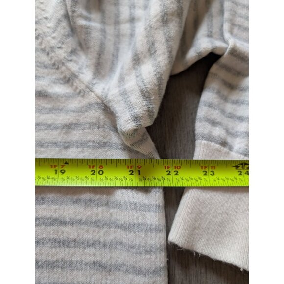 Loft Womens XL White Gray Striped Lightweight Sweater Long Sleeve Casual Pullove - Picture 6 of 6